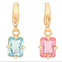 Berloque banhado ouro 3x 24k 18k e 22k feminino rommanel cristal retangular azul ou rosa 542435 Berloque banhado ouro 3x 24k 18k e 22k feminino rommanel cristal retangular azul ou rosa 542435