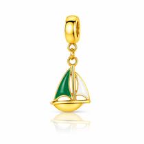Berloque Barquinho Mar Banhado a Ouro 18k Berloque Barquinho Mar Banhado a Ouro 18k