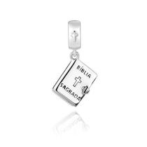 Berloque BIBLIA SAGRADA em Prata S925 para pulseiras modelo Pandora ou Vivara