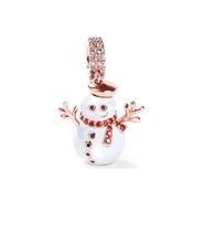 Berloque Boneco De Neve Rosé em Prata 925 Berloque Boneco De Neve Rosé em Prata 925