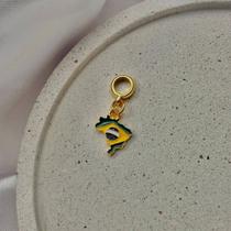 Berloque Brasil Banhado a Ouro 18k