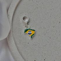 Berloque Brasil Banhado a Prata 925