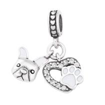 Berloque Bulldog Pata Branca Prata 925 Berloque Bulldog Pata Branca Prata 925