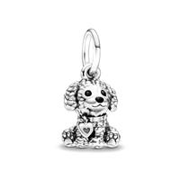 Berloque CACHORRINHO 2 em Prata S925 para pulseiras modelo Pandora ou Vivara