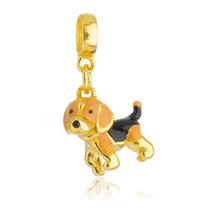 Berloque Cachorro Beagle Banhado a Ouro 18k