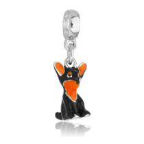 Berloque Cachorro Pinscher Banhado a Prata 925 Berloque Cachorro Pinscher Banhado a Prata 925