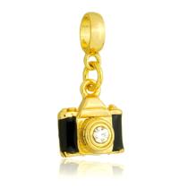 Berloque Câmera Fotográfica Banhado a Ouro 18k Berloque Câmera Fotográfica Banhado a Ouro 18k