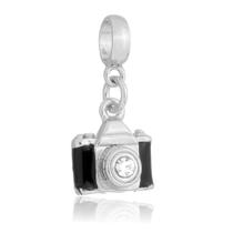 Berloque Câmera Fotográfica Banhado a Prata 925