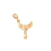 Berloque cauda de sereia cravejado mm zircônias banhado ouro