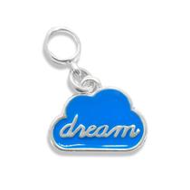 Berloque Charm Dream Nuvem Azul Banhado a Prata