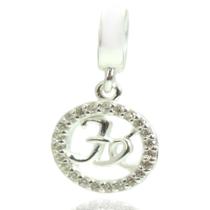 Berloque Charm Fé Cravejada Prata Legitima 925 Berloque Charm Fé Cravejada Prata Legitima 925