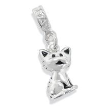 Berloque Charm Gato Vira Lata Banhado a Prata