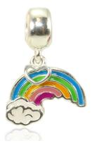 Berloque Charm P/ Pulseira Prata Maciça 925 Arco Iris