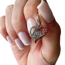 Berloque Charm Pingente 40 Anos Coração Em Prata 925