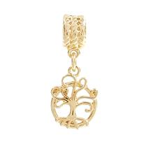 Berloque Charm Pingente Árvore da Vida Pequena Banhado a Ouro