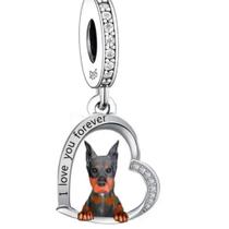 Berloque Charm Pingente Doberman Em Prata 925 Berloque Charm Pingente Doberman Em Prata 925