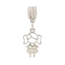 Berloque Charm Pingente Filha Menina Zircônias Banhado Berloque Charm Pingente Filha Menina Zircônias Banhado
