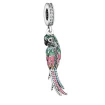 Berloque Charm Pingente Papagaio Tropical Em Prata 925