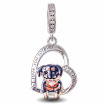 Berloque Charm Pingente Rottweller Em Prata 925