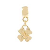Berloque Charm Pingente Trevo Banhado a Ouro