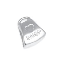 Berloque Charm Separador Bolsa Shop Banhado a Prata Berloque Charm Separador Bolsa Shop Banhado a Prata