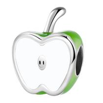 Berloque Charm Separador Maçã Verde Em Prata 925 Berloque Charm Separador Maçã Verde Em Prata 925