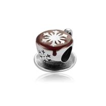 Berloque Charm Separador Xicara de Café Chocolate Cappuccino Prata 925