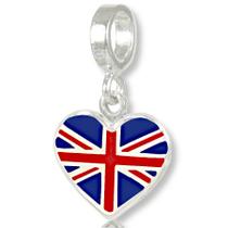 Berloque Charms Bandeira Coração Paises Nações Prata 925 Berloque Charms Bandeira Coração Paises Nações Prata 925