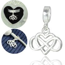 Berloque Charms Coração Amor Infinito Prata Lei 925 Berloque Charms Coração Amor Infinito Prata Lei 925