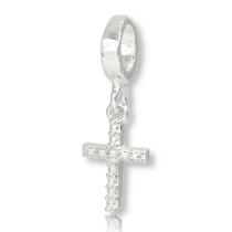 Berloque Charms Cruz Crucifixo Cravejado Prata Legitima 925 Berloque Charms Cruz Crucifixo Cravejado Prata Legitima 925