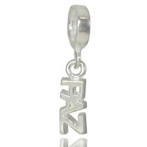 Berloque Charms Escrito Paz Pendurar Prata Legitima Delicado