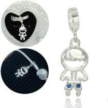 Berloque Charms Filho Menino Pedra Zirconia Cravejada Prata Berloque Charms Filho Menino Pedra Zirconia Cravejada Prata