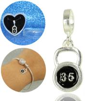 Berloque Charms Peso Kettlebell 35 Academenia Cross Prata