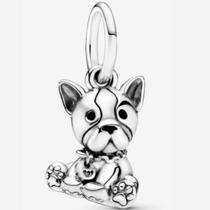 Berloque Charms Pingente Buldogue Cachorro Pet Prata 925