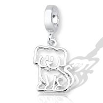 Berloque Charms Pingente Cachorrinho Pet Cachorro Prata Lei Berloque Charms Pingente Cachorrinho Pet Cachorro Prata Lei