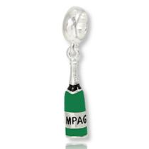 Berloque Charms Pingente Garrafa Champanhe Champagne Prata Berloque Charms Pingente Garrafa Champanhe Champagne Prata