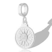 Berloque Charms Pingente Prata Pura Sol Mistico Minimalista