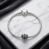 Berloque Charms Pingente Separador Aço Inox Delicado Pedra Berloque Charms Pingente Separador Aço Inox Delicado Pedra