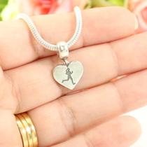 Berloque Charms Prata Legitima 925 Coração Corredora Corrida Berloque Charms Prata Legitima 925 Coração Corredora Corrida