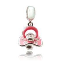 Berloque Charms Prata Maciça 925 Chupeta Rosa Berloque Charms Prata Maciça 925 Chupeta Rosa