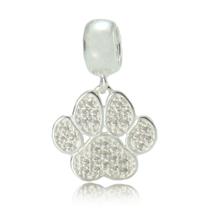 Berloque Charms Prata Maciça 925 Pata Cachorro Cravejado / 3 / prata Berloque Charms Prata Maciça 925 Pata Cachorro Cravejado / 3 / prata