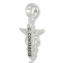 Berloque Charms Profissão Faculdade Contabilidade Prata Pura