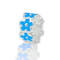 Berloque Charms Separador Flor Prata Legitima 925