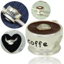 Berloque Charms Separador Xicara Café Coffe Prata Legitima 925