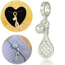 Berloque Charms Tênis bolinha / Beach Tênis Prata Legitima