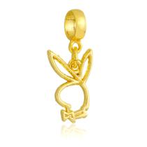 Berloque Coelho Playboy Banhado a Ouro 18k