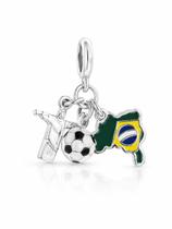 Berloque Copa Brasil Futebol Banhado a Prata 925 Berloque Copa Brasil Futebol Banhado a Prata 925