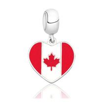 Berloque Coração Bandeira do Canadá