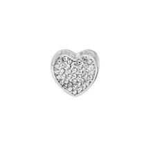 Berloque Coração Cravejado Banho Prata Pulseiras de Berloque