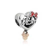 Berloque Coração Love Mom + Ratinha Pendurada